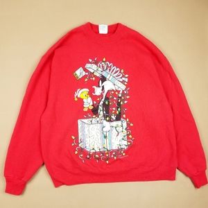 VTG 90's 00's Cute Looney Tunes Christmas Graphic Crewneck Sweatshirt